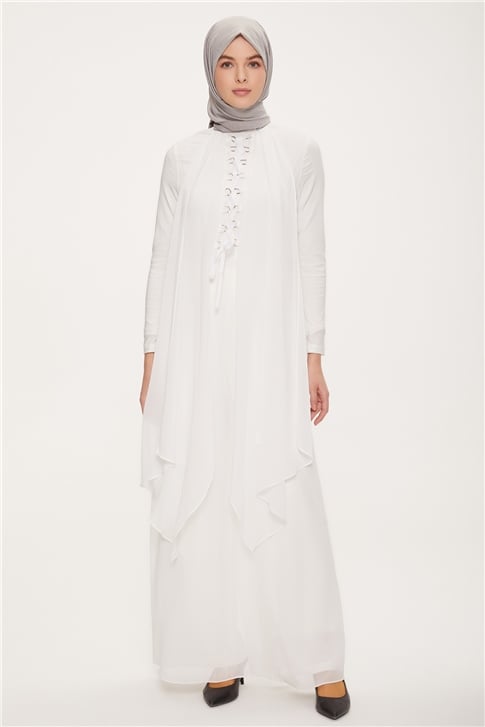 Armine Elbise 22YD3325 Beyaz