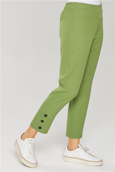 Armine Çıtçıt Detaylı Skinny Pantolon 21Y2026 Koyu Yeşil