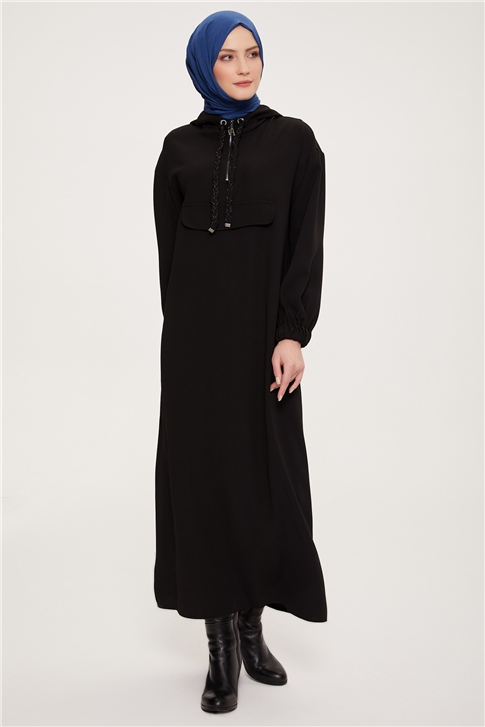 Armine Şık Sweatshırt Elbise 22K9520 Siyah