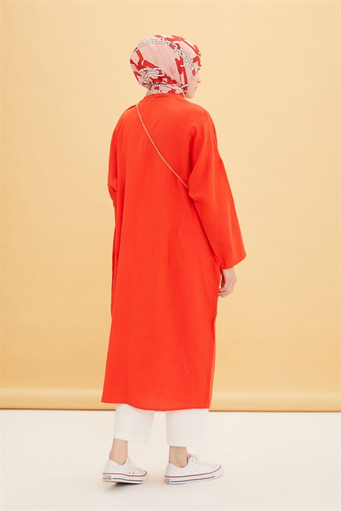 Armine Çanta Aksesuarlı Tunik Elbise 22Y4905 Kırmızı