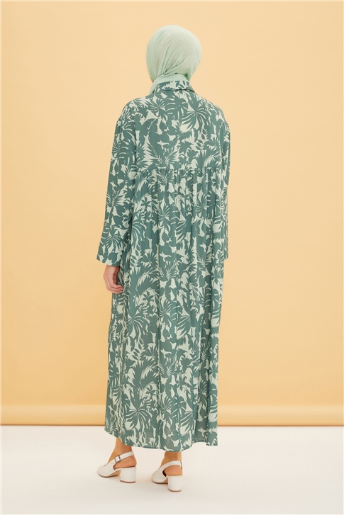 Armine Manset Detaylı Oversize Elbise 22Y9452 Çam Yeşili